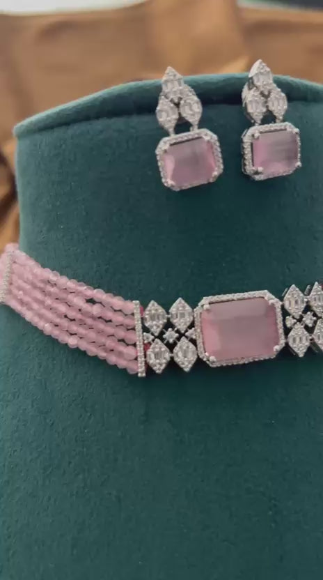 Blush Radiance Pink Diamond Choker Set